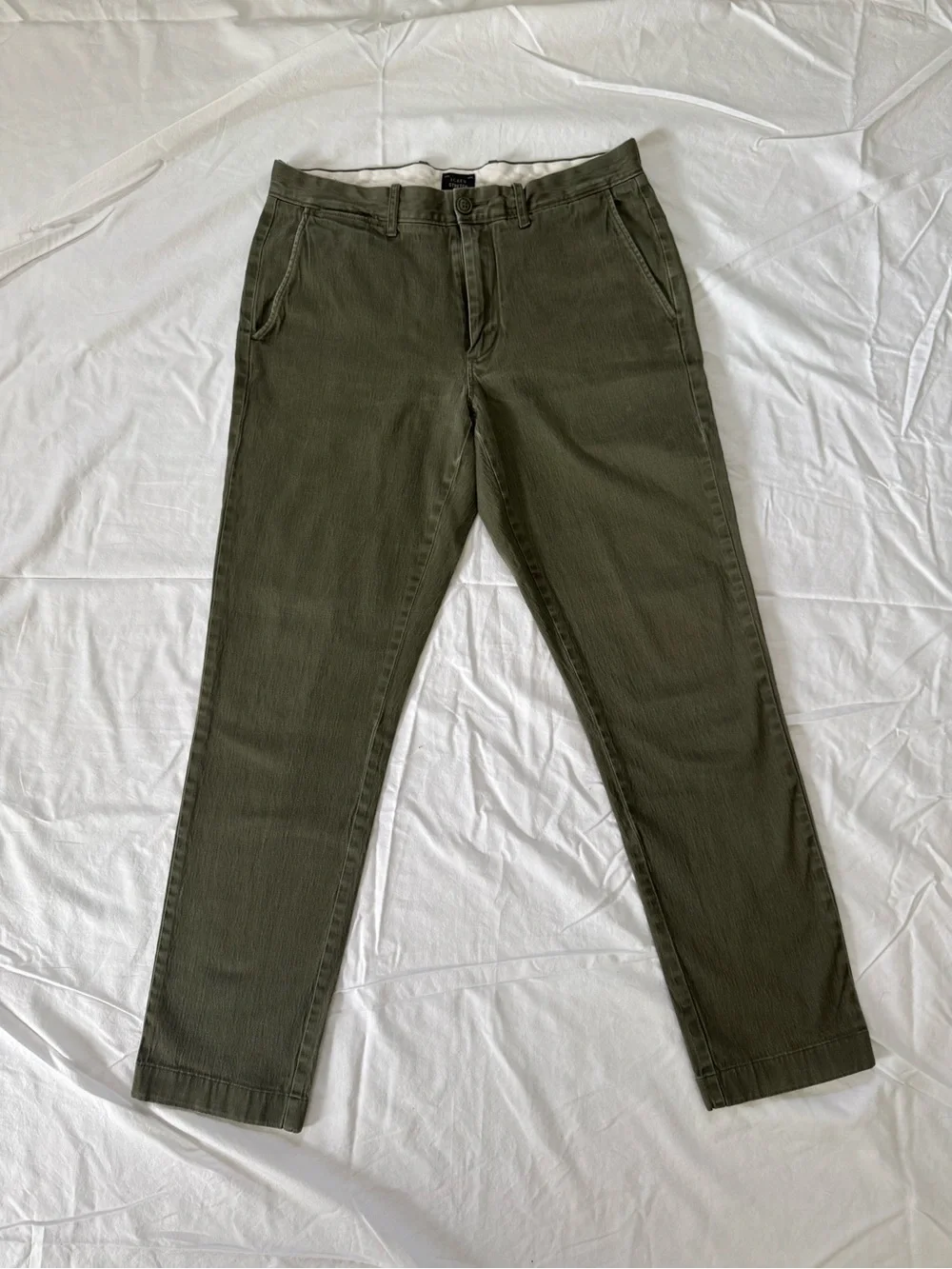 J. Crew Men’s 31x32 Style 770 Stretch Chinos Olive Green Work Slim Straight
